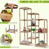 Plant Stand Indoor Outdoor, 10 Tire Tall Large Wood Plant Shelf Multi Tier Flower Stands,Garden Shelves Wooden Plant Display Holder Rack for Living Room Corner Balcony Office Lawn Patio - Image 2