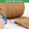 Natural Mulch Roll for Landscaping, 120" X 6.3" Organic Thick Coconut Fiber Mulch Mat with 20U-Shaped Steel Stakes, Garden Mulch Border Roll for Plants, Vegetable, Flowers Weed Barrier - Image 4