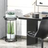 Plant Stand Indoor Outdoor - Metal Planter Holder Shelf Tall Tiered Flower Pot Display Organizer Rack for Garden, Patio, Living Room, Bathroom, Office (Black) - Image 2