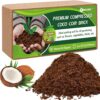 Premium Compressed Coco Coir Brick Each Brick=2.4Gallons Coconut Coir Potting Soil for Planting, 1.4Lbs Coco Block with Low EC and Ph Balance for Gardening Plants Flower Herbs and Vegetables