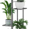 Plant Stand Shelf Indoor Outdoor Waterproof, 6-Tier 7 Potted Heavy Duty Metal Tall Flower Holder for Multiple Corner Display