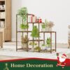 Plant Stand Indoor Plant Shelf Outdoor Wood Tiered Plant Rack for Multiple Plants 3 Tiers Ladder Plant Holder for 7 Plant Pots Boho Home Decor for Gardening Gifts - Image 6