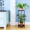2 Tier Plant Stand Indoor Outdoor Metal Black for Plants Multiple Tall Tiered Planter Shelf Rack Iron Potted Flower Pot Holder for Corner, Patio, Balcony, Living Room - Image 5