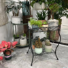 2 Tier 18.7'' Tall Rectangular Metal Plant Stand Rack for Small Pot Plants,Black - Image 4