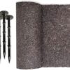 Black Rubber Mulch Border for Landscaping, 8' L X 2' W Roll, Natural-Looking Permanent Garden Barrier for Plants, Vegetables, and Flowers, Recycled and Sustainable, 16 Plastic Anchors Included - Image 9