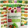 27,500+ Heirloom Vegetable & Fruits | 55 Variety Garden Survival Gear and Supplies Prepper Supplies | Non GMO Gardening Seed Starter Kit | Gifts for Men Women