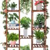 Plant Stand Indoor Outdoor 13 Tiers Wood Plant Shelf for Multiple Plants ，Large Plant Rack for Window Garden Balcony Patio Porch Living Room