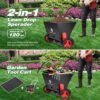 Lawn Drop Spreader, Compost Spreader, Peat Moss Spreader Push-Type Fertilizer Drop Spreaders with Rotate Blades, Push Garden Seeder with Adjustable Drop Rate Metal Mesh Basket for Lawn Feed - Image 2