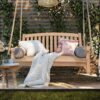 San Jose Teak Wood Double Outdoor Porch Swing, 4 Foot