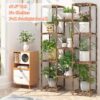 Plant Stand Indoor Outdoor, 11 Tier Reinforced Plant Shelf Tall for Multiple Plants, Large Wood Plant Rack Holder, Garden Shelves, Flower Stand for Living Room Patio Corner - Image 3