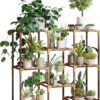 Plant Stand Indoor, Outdoor Wood Plant Stands for Multiple Plants, Plant Shelf Ladder Table Plant Pot Stand for Living Room, Patio, Balcony, Plant Gardening Gift