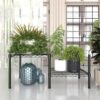 2 Pack Metal Plant Stand for Indoor and Outdoor Plant Shelf, Multi-Functional Adjustable Shelf Plant Stands Flower Stands with Hanger Rod for Living Room Balcony and Garden,Black - Image 4
