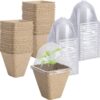40 PCS Seeding Starter Pots for Planting- 3.1 Inch Square Biodegradable Nursery Pots with Humidity Dome- Peat Pots for Seedlings Garden Vegetable Flower Germination
