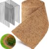 Natural Mulch Roll for Landscaping, 120" X 6.3" Organic Thick Coconut Fiber Mulch Mat with 20U-Shaped Steel Stakes, Garden Mulch Border Roll for Plants, Vegetable, Flowers Weed Barrier