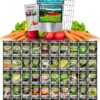 50 Vegetable & Fruit Seeds for Planting Outdoor & Indoor Conventional Seed Gardens. Includes 12,500 Seeds, 50 Seed Markers, a Planting Guide & Survival Packaging. Open-Pollinated Seeds by