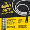 PRO 100 FT Garden Hose, 304 Stainless Steel Metal Water Hose 100Ft, Flexible Hose, Kink Free, Ultra Lightweight and Durable, Crush Resistant Fitting, Easy to Coil, 500 PSI - 2023 Model - Image 2