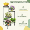 Plant Stand Indoor Outdoor 6 Tier 35.5'' Tall Metal Plant Planter Display Storage Shelf for Home Garden Patio Bathroom Office Living Room Balcony Corner(Black) - Image 4