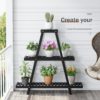 Plant Stand for Indoor Outdoor Tiered Plant Shelf 3 Tier 8 Potted Bamboo Flower Holder Ladder Rack for Multiple Triangle Table Plant Pot Stand (Black 3-Tier) - Image 7