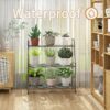 Plant Stand Outdoor Indoor 3-Tier Metal Waterproof Plant Shelf for Living Room Balcony Garden, Black - Image 4