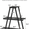 Plant Stand for Indoor Outdoor Tiered Plant Shelf 3 Tier 8 Potted Bamboo Flower Holder Ladder Rack for Multiple Triangle Table Plant Pot Stand (Black 3-Tier) - Image 3
