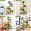 Plant Stand Indoor Outdoor 6 Tier 35.5'' Tall Metal Plant Planter Display Storage Shelf for Home Garden Patio Bathroom Office Living Room Balcony Corner(Black) - Image 7