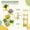 Plant Stand Indoor Outdoor 6 Tier 35.5'' Tall Metal Plant Rack Organizer 6 Flower Pot Holder Shelves Planter Display Storage Bathroom Office Living Room Balcony Corner(Gold) - Image 6