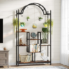 5-Tier Tall Indoor Plant Stand, 74.8'' Arched Metal Flower Shelf with Hanging Hooks, Large Bonsai Pots Display Rack for Indoor, Balcony, Living Room - Image 4