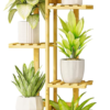 Tall Plant Stand Indoor, 6 Tier Bamboo Plant Shelf for Multiple Plants, Tiered Corner Flower Stand for Window Garden Balcony Home Decor Living Room Bedroom