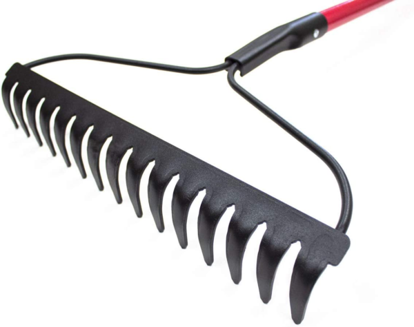 92309 12-Gauge 16-Inch Bow Rake with Fiberglass Handle and 16 Steel Tines, 58-Inch - Image 2