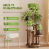 5 Tier Tall Plant Stand Indoor, Corner Wood Plant Shelf with Wheels for Multiple Plants, Tiered Flower Stand for Patio Garden Balcony Living Room Bedroom - Image 4