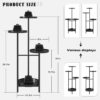 Plant Stand Metal Indoor Outdoor 4 Tier Tall Corner Flower Pot Holder Stands Multiplel Planter Rack Display Shelves for Patio Living Room Balcony Office Tiered Plant Table, Black - Image 5