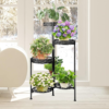 Plant Stand Indoor Outdoor 6 Tier 35.5'' Tall Metal Plant Planter Display Storage Shelf for Home Garden Patio Bathroom Office Living Room Balcony Corner(Black) - Image 9