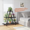 Plant Stand for Indoor Outdoor Tiered Plant Shelf 3 Tier 8 Potted Bamboo Flower Holder Ladder Rack for Multiple Triangle Table Plant Pot Stand (Black 3-Tier) - Image 6