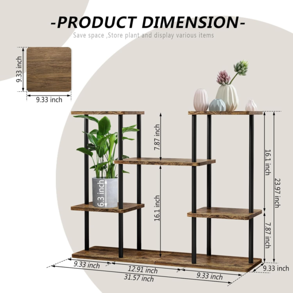 Plant Stand Indoor Corner Tiered Metal Plant Organizer 6 Tier 14 Pot - Image 4
