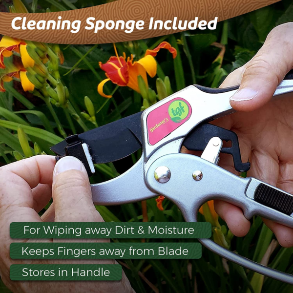 Ratchet Pruning Shears Gardening Tool – Anvil Pruner Garden Shears with Assisted Action – Ratchet Pruners for Gardening with Heavy Duty, Nonstick Steel Blade – Garden Tools by - Image 4