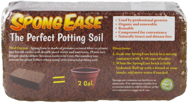 Pro Coco Coir Brick - Each Brick Makes 2 Gallons Organic Coco Coir Potting Soil for All Plants, Cuttings, Seedlings and Seeds (650 Grams)