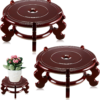 2 Pcs Wooden Plant Stands, Chinese Fishbowl Display Stands Indoor, Oriental Style Indoor Furniture Plant Stand Vase Stand Accessories Decor (8 Inch)