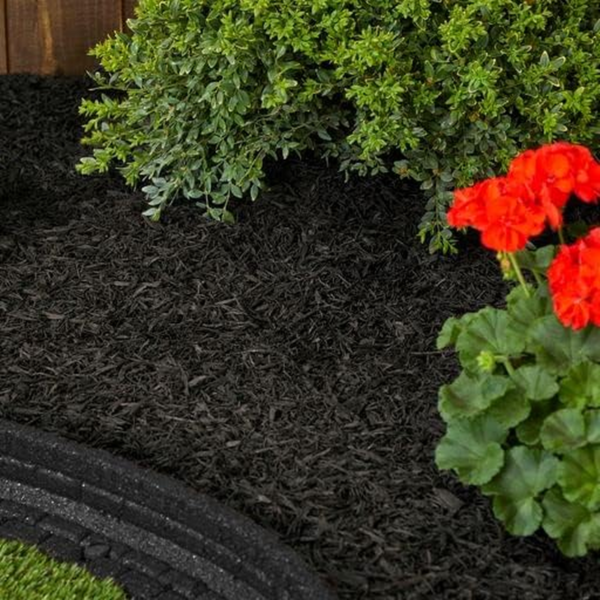 Premium Shredded Rubber Mulch for Gardens, Lawns, and Landscaping - 1.5 Cu. Ft. Bag (Black) - Image 3