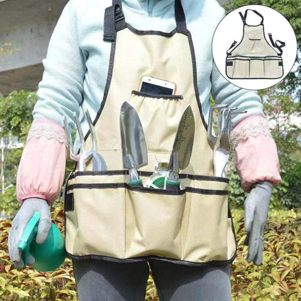 Handle Garden Planting Tools Set for Woman Man 11 Pieces for Gardening Gifts,Heavy Duty Aluminum Hand Tool with Apron,Storage Tote Bag - Image 6