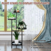 Plant Stand Metal Indoor Outdoor 4 Tier Tall Corner Flower Pot Holder Stands Multiplel Planter Rack Display Shelves for Patio Living Room Balcony Office Tiered Plant Table, Black - Image 3