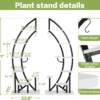Plant Stand Indoor 2 Pcs 6 Tier, Metal Corner Plant Stand Tall Plant Shelf with Hanger, Plant Shelf Indoor Curved Flower Pot Holder for Home, Black and White - Image 7