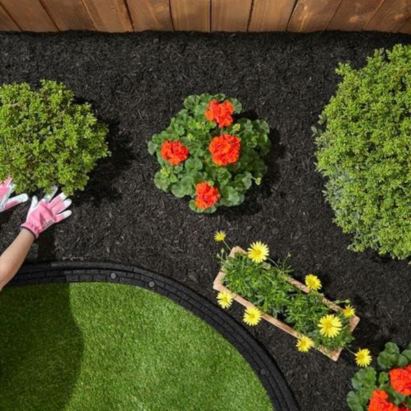 Premium Shredded Rubber Mulch for Gardens, Lawns, and Landscaping - 1.5 Cu. Ft. Bag (Black) - Image 6