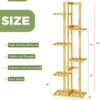 Tall Plant Stand Indoor, 6 Tier Bamboo Plant Shelf for Multiple Plants, Tiered Corner Flower Stand for Window Garden Balcony Home Decor Living Room Bedroom - Image 4