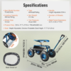 Rolling Garden Work Seat with Wheels, Gardening Stool for Planting, 360 Degree Swivel Seat, Garden Scooter with Steering Handle & Tool Tray, Garden Chair for Outdoor, Patio and Yard, Blue - Image 6