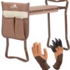 Garden Kneeler and Seat Folding Kneeling Bench Stool with Tool Pouches Soft EVA Foam for Gardening,Asiento Garden Kneeler,Brown