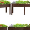 2-Way Raised Garden Bed Kit with Detachable Legs,47 * 23 * 31In Spliceablewood Raised Planter Raised Garden Boxes Outdoor for Vegetables Flower Herb Patio (Brown)…
