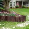 Garden Wooden Short Fence Burnt Wood Finish Outdoor Landscape Edging Flexible Decorative Border - Tree Fence - Spring Garden & Yard Maintenance - 7.9'' H X 42'' L - K619A05 - Image 5