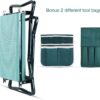 Garden Kneeler and Seat, Heavy Duty Garden Stool with EVA Foam Kneeling Pad, Foldable Gardening Bench with 2 Tool Pouches, 2-In-1 Portable Gardening Supplies, Idea Gifts for Women Men Seniors - Image 6