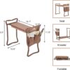 Garden Kneeler and Seat Folding Kneeling Bench Stool with Tool Pouches Soft EVA Foam for Gardening,Asiento Garden Kneeler,Brown - Image 3