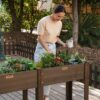 2-Way Raised Garden Bed Kit with Detachable Legs,47 * 23 * 31In Spliceablewood Raised Planter Raised Garden Boxes Outdoor for Vegetables Flower Herb Patio (Brown)… - Image 5